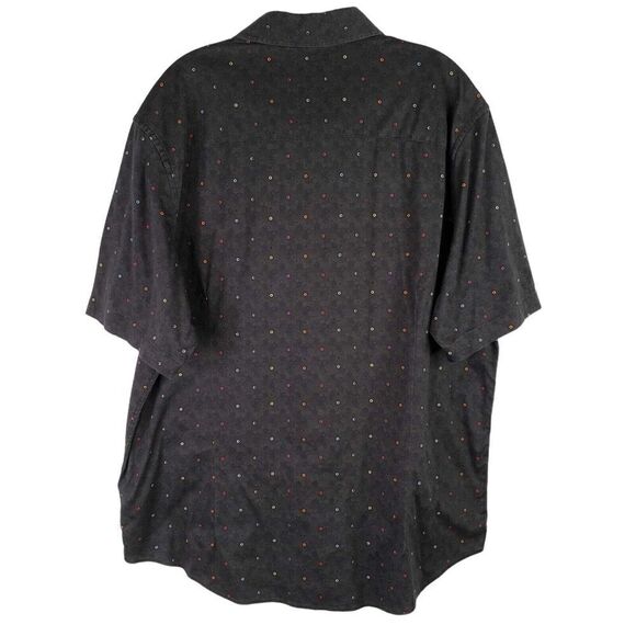 Buttercloth Shirt Mens Size 2XL Short Sleeve Button Down Black Geometric - Picture 3 of 9